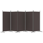 Romdeler Med 5 Paneler Brun 433X180 Cm Stoff