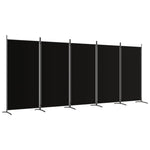 Romdeler Med 5 Paneler Svart 433X180 Cm Stoff