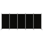 Romdeler Med 5 Paneler Svart 433X180 Cm Stoff