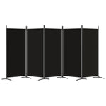 Romdeler Med 5 Paneler Svart 433X180 Cm Stoff