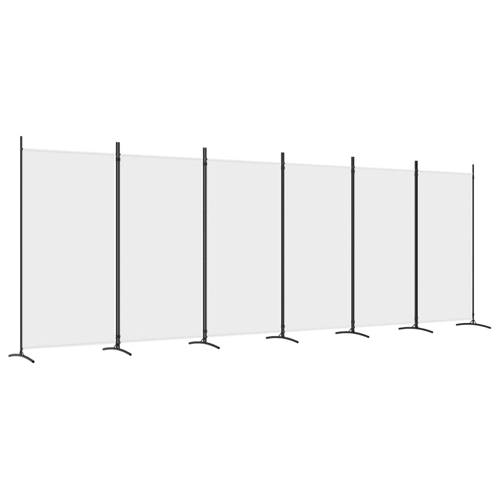 Romdeler Med 6 Paneler Hvit 520X180 Cm Stoff