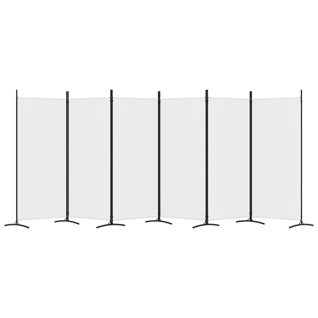 Romdeler Med 6 Paneler Hvit 520X180 Cm Stoff