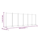 Romdeler Med 6 Paneler Hvit 520X180 Cm Stoff