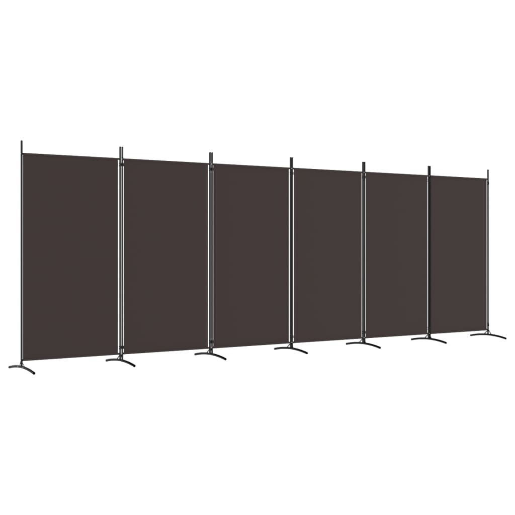 Romdeler Med 6 Paneler Brun 520X180 Cm Stoff