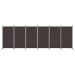 Romdeler Med 6 Paneler Brun 520X180 Cm Stoff