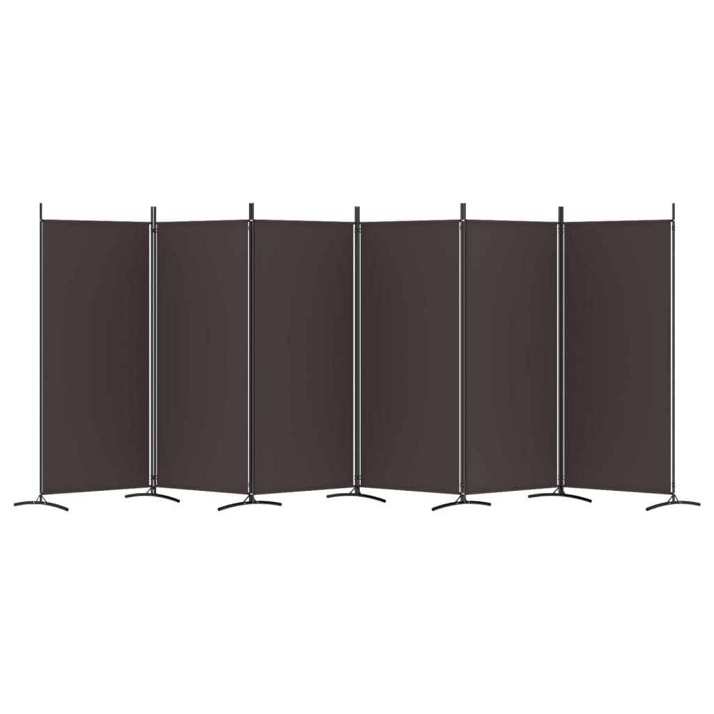 Romdeler Med 6 Paneler Brun 520X180 Cm Stoff