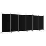 Romdeler Med 6 Paneler Svart 520X180 Cm Stoff