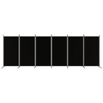 Romdeler Med 6 Paneler Svart 520X180 Cm Stoff