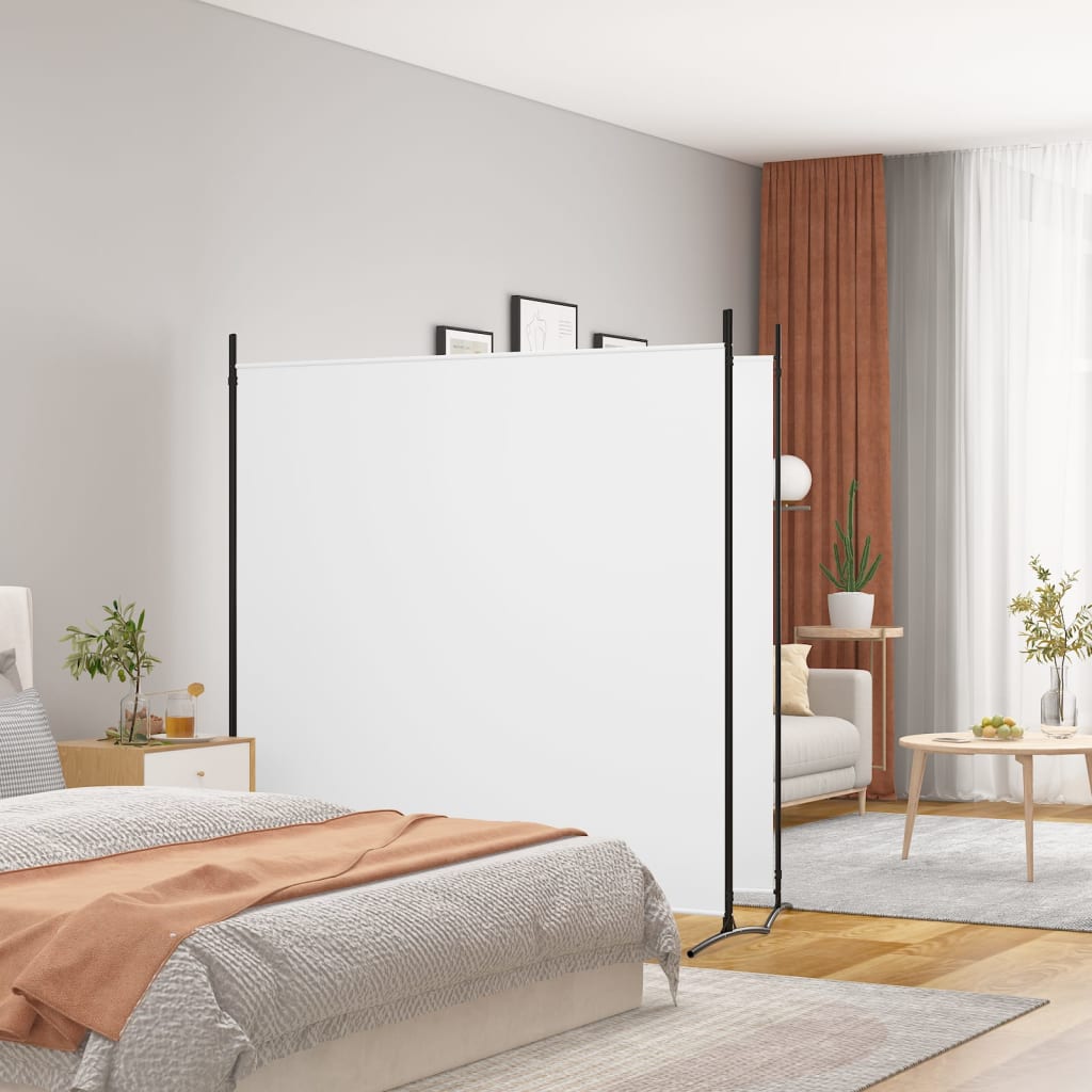 Romdeler Med 2 Paneler Hvit 348X180 Cm Stoff