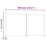 Romdeler Med 2 Paneler Brun 348X180 Cm Stoff