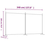 Romdeler Med 2 Paneler Antrasitt 348X180 Cm Stoff