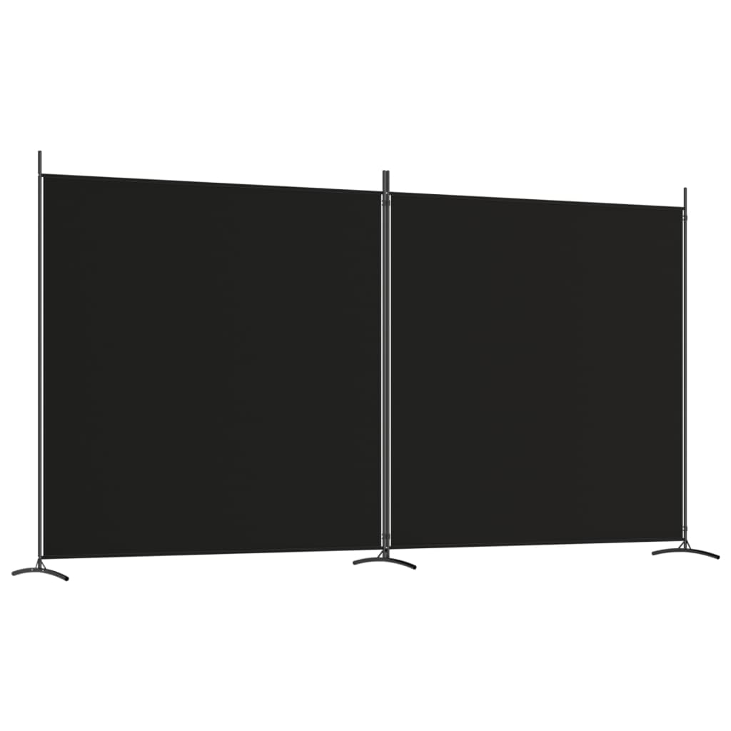 Romdeler Med 2 Paneler Svart 348X180 Cm Stoff