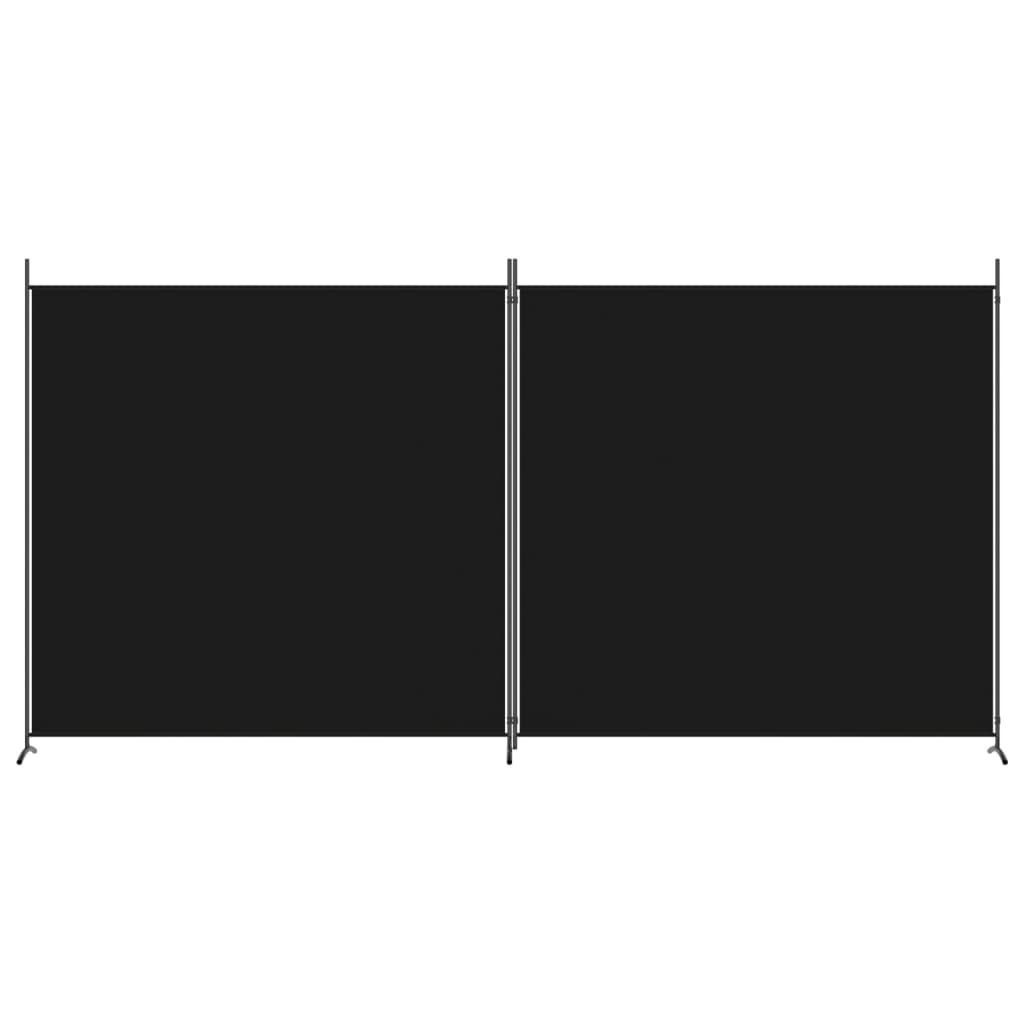 Romdeler Med 2 Paneler Svart 348X180 Cm Stoff