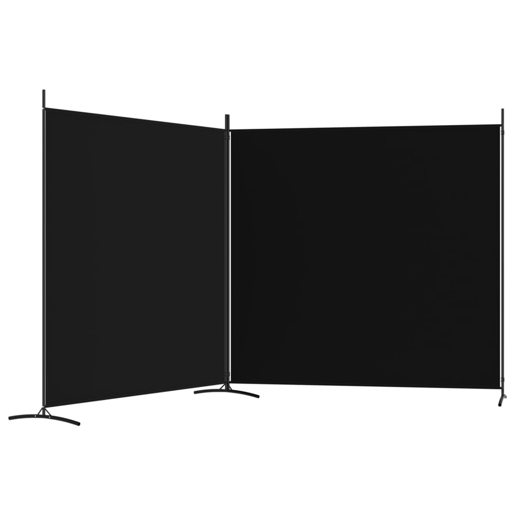 Romdeler Med 2 Paneler Svart 348X180 Cm Stoff