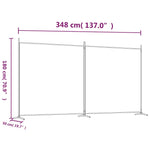 Romdeler Med 2 Paneler Svart 348X180 Cm Stoff