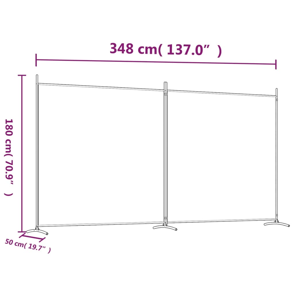 Romdeler Med 2 Paneler Svart 348X180 Cm Stoff