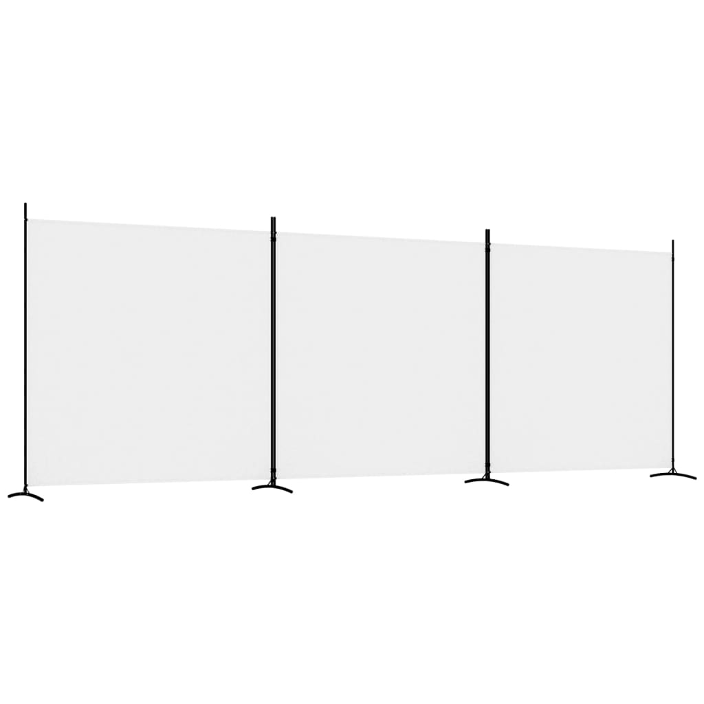 Romdeler 3 Paneler Hvit 525X180 Cm Stoff