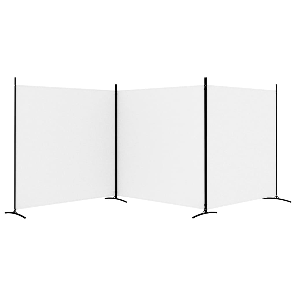 Romdeler 3 Paneler Hvit 525X180 Cm Stoff