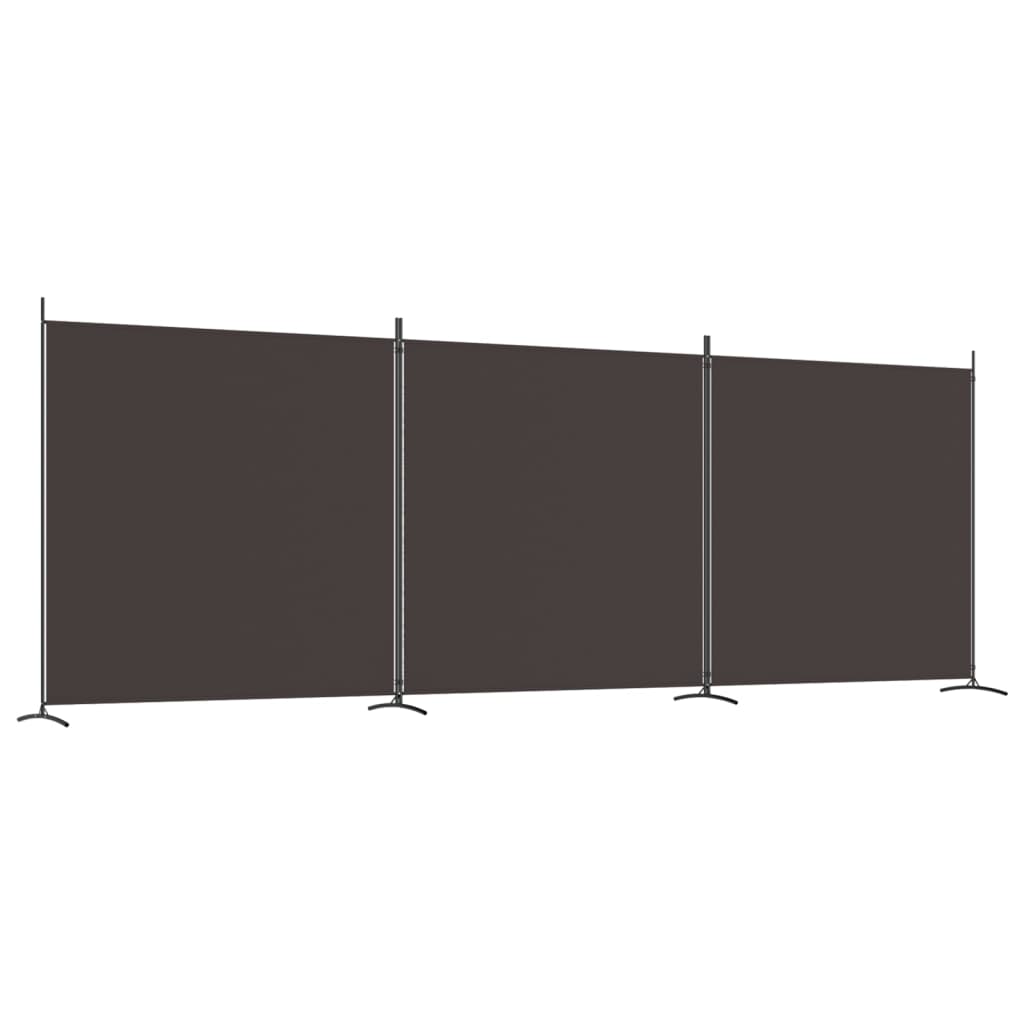 Romdeler 3 Paneler Brun 525X180 Cm Stoff