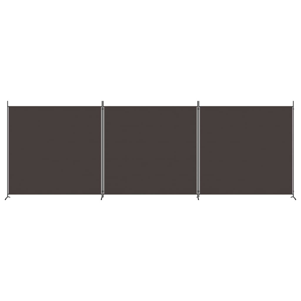 Romdeler 3 Paneler Brun 525X180 Cm Stoff