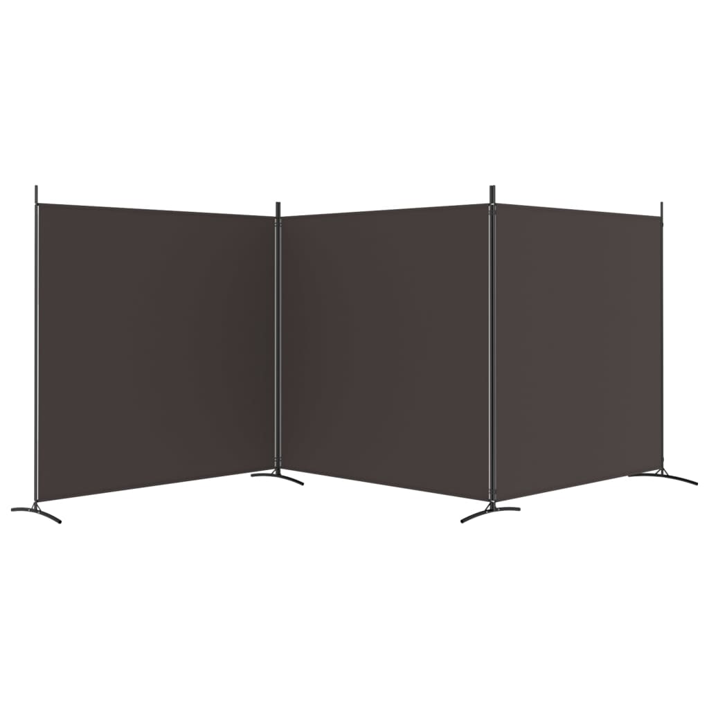 Romdeler 3 Paneler Brun 525X180 Cm Stoff