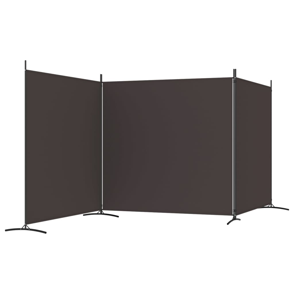 Romdeler 3 Paneler Brun 525X180 Cm Stoff