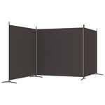 Romdeler 3 Paneler Brun 525X180 Cm Stoff