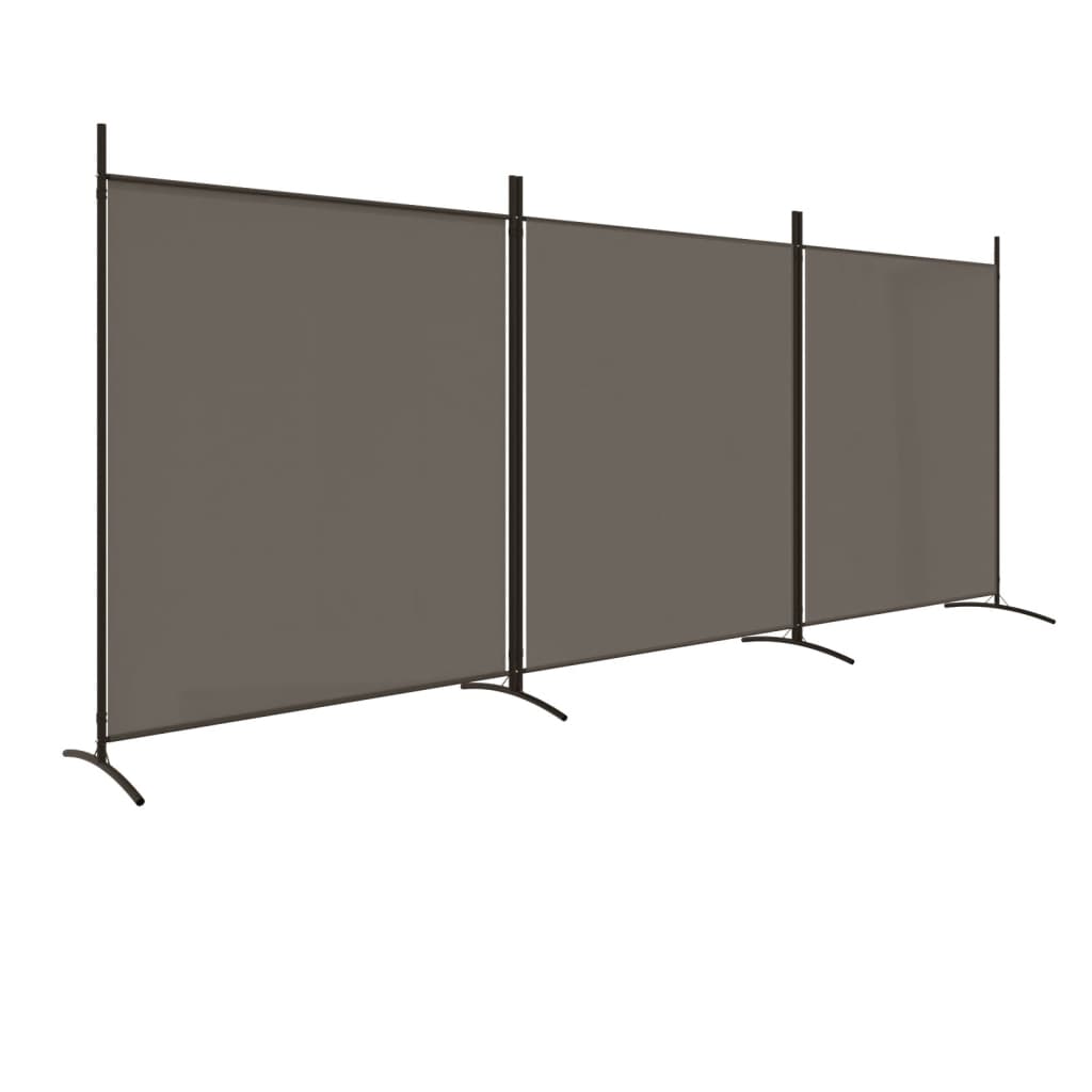 Romdeler 3 Paneler Antrasitt 525X180 Cm Stoff