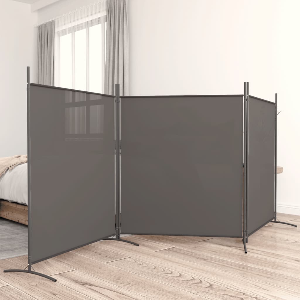 Romdeler 3 Paneler Antrasitt 525X180 Cm Stoff