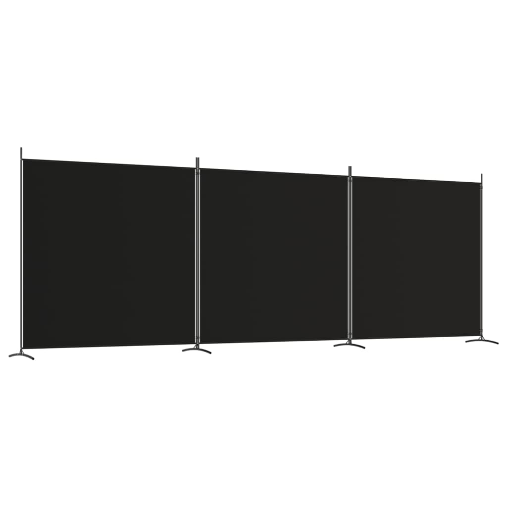 Romdeler 3 Paneler Svart 525X180 Cm Stoff