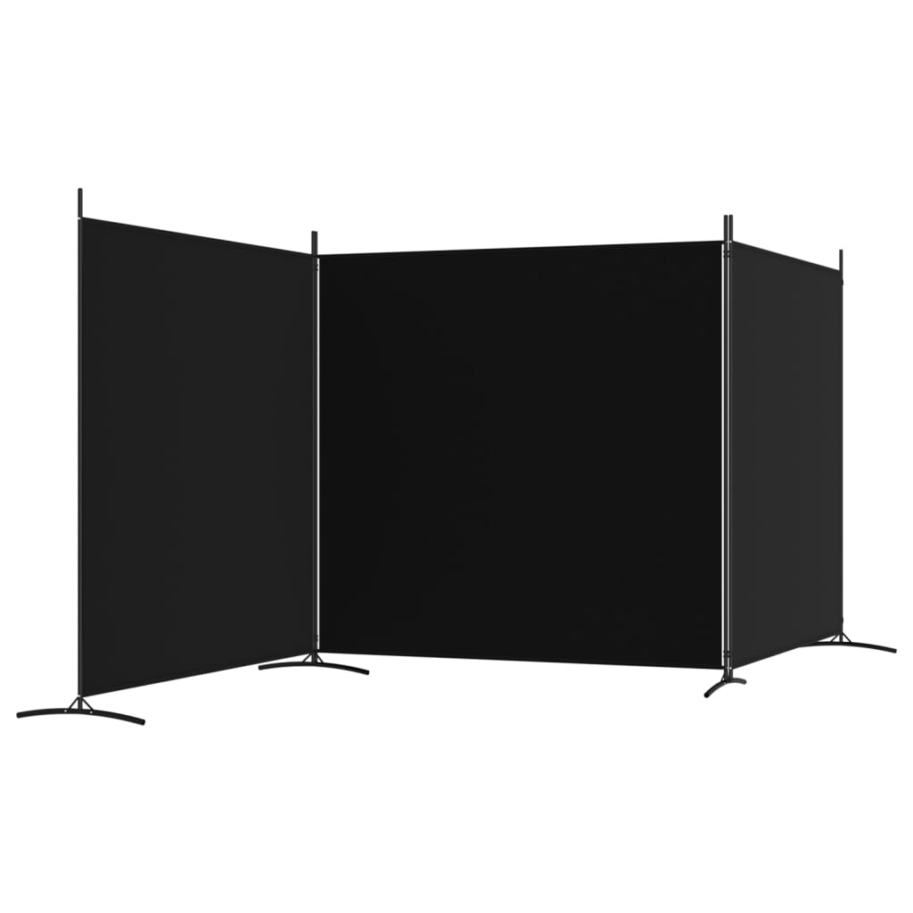 Romdeler 3 Paneler Svart 525X180 Cm Stoff
