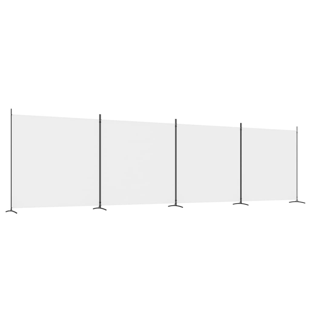 Romdeler 4 Paneler Hvit 698X180 Cm Stoff