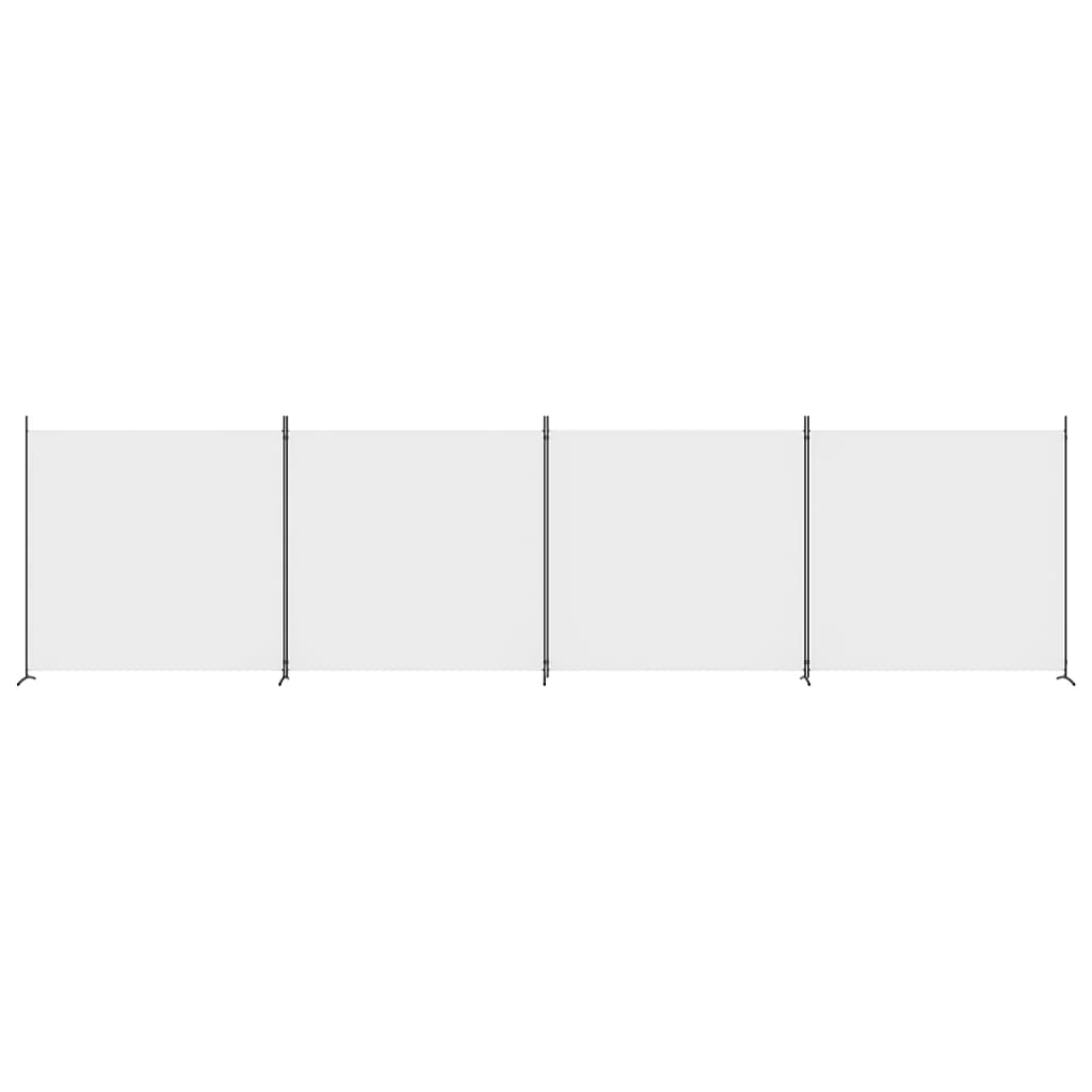 Romdeler 4 Paneler Hvit 698X180 Cm Stoff