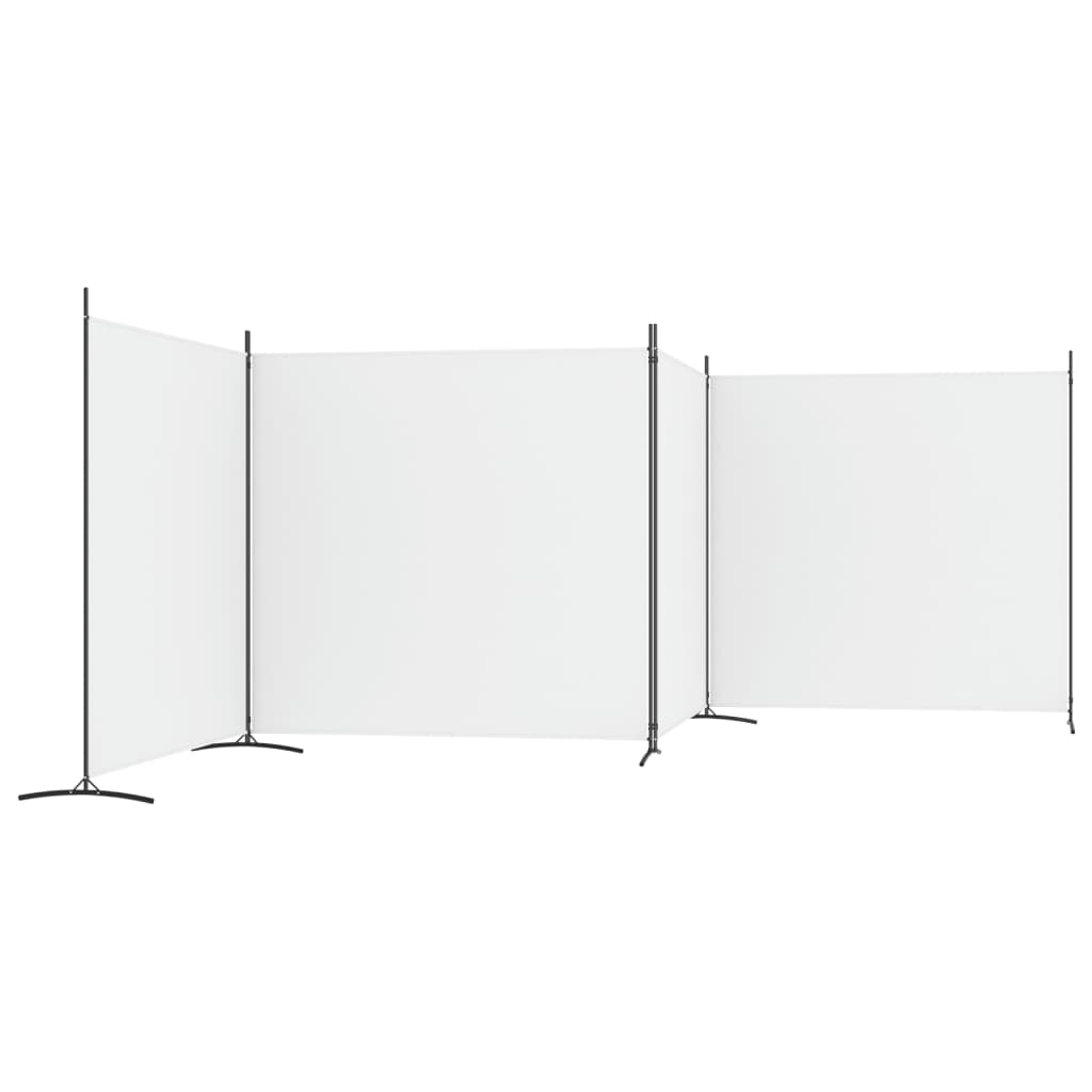 Romdeler 4 Paneler Hvit 698X180 Cm Stoff