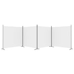 Romdeler 4 Paneler Hvit 698X180 Cm Stoff