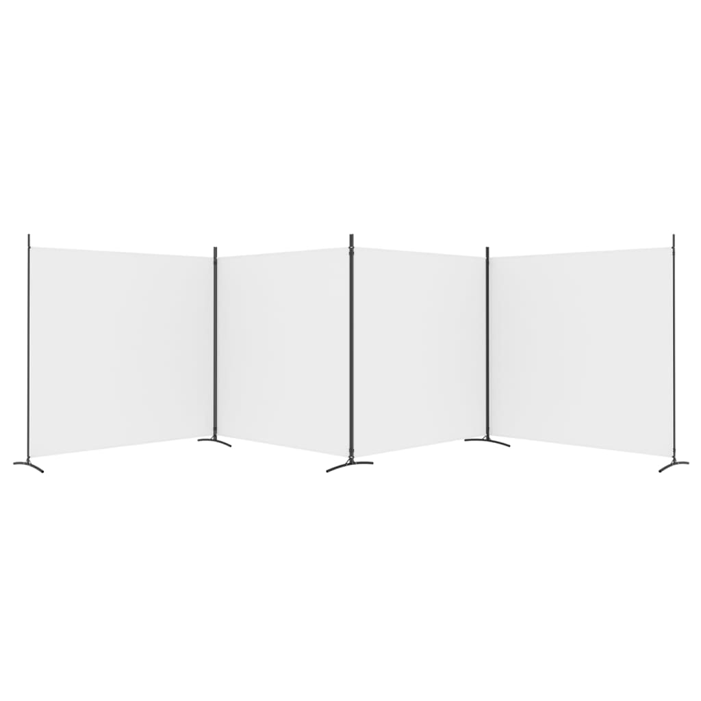 Romdeler 4 Paneler Hvit 698X180 Cm Stoff