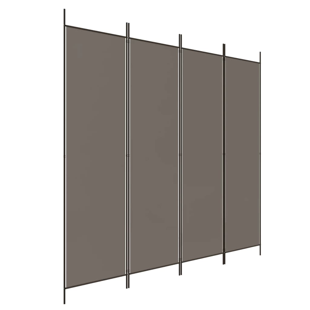 Romdeler 4 Paneler Antrasitt 698X180 Cm Stoff