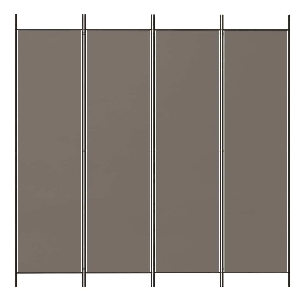 Romdeler 4 Paneler Antrasitt 698X180 Cm Stoff
