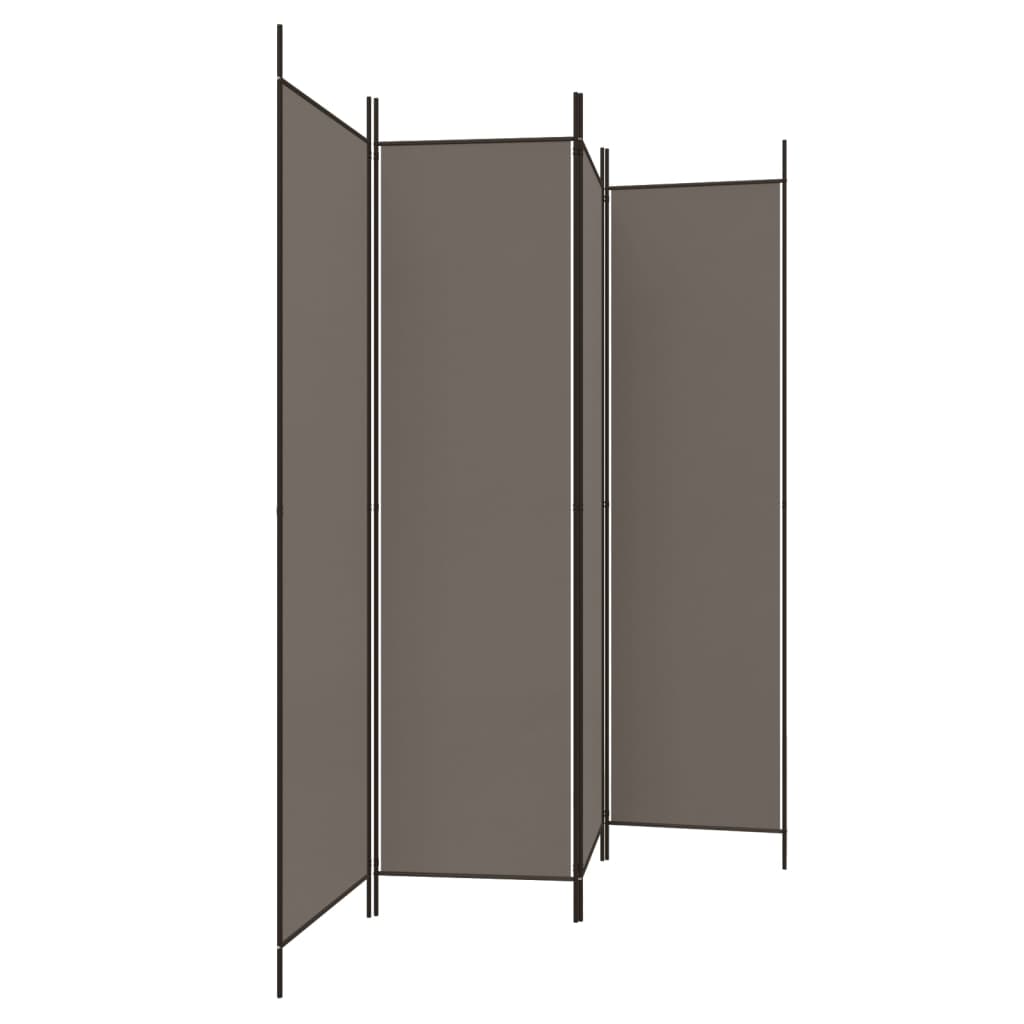 Romdeler 4 Paneler Antrasitt 698X180 Cm Stoff
