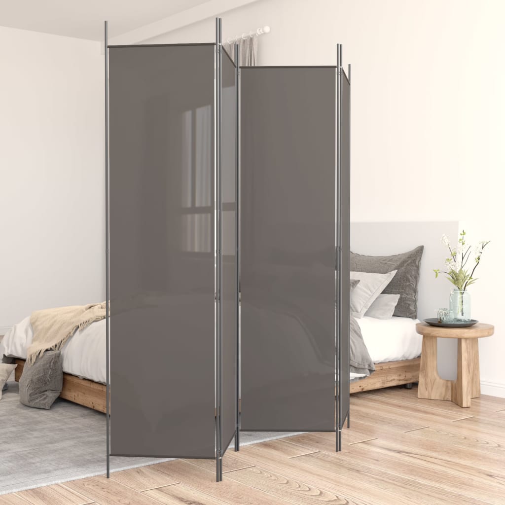 Romdeler 4 Paneler Antrasitt 698X180 Cm Stoff