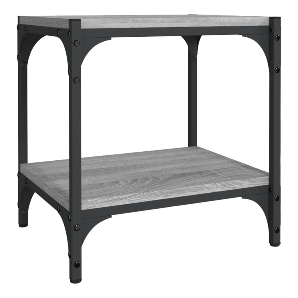 Tv-Benk Grå Sonoma 40X33X41 Cm Konstruert Tre Og Stål