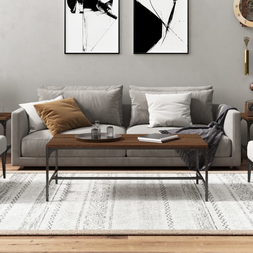 Salongbord Brun Eik 100X50X35 Cm Konstruert Tre