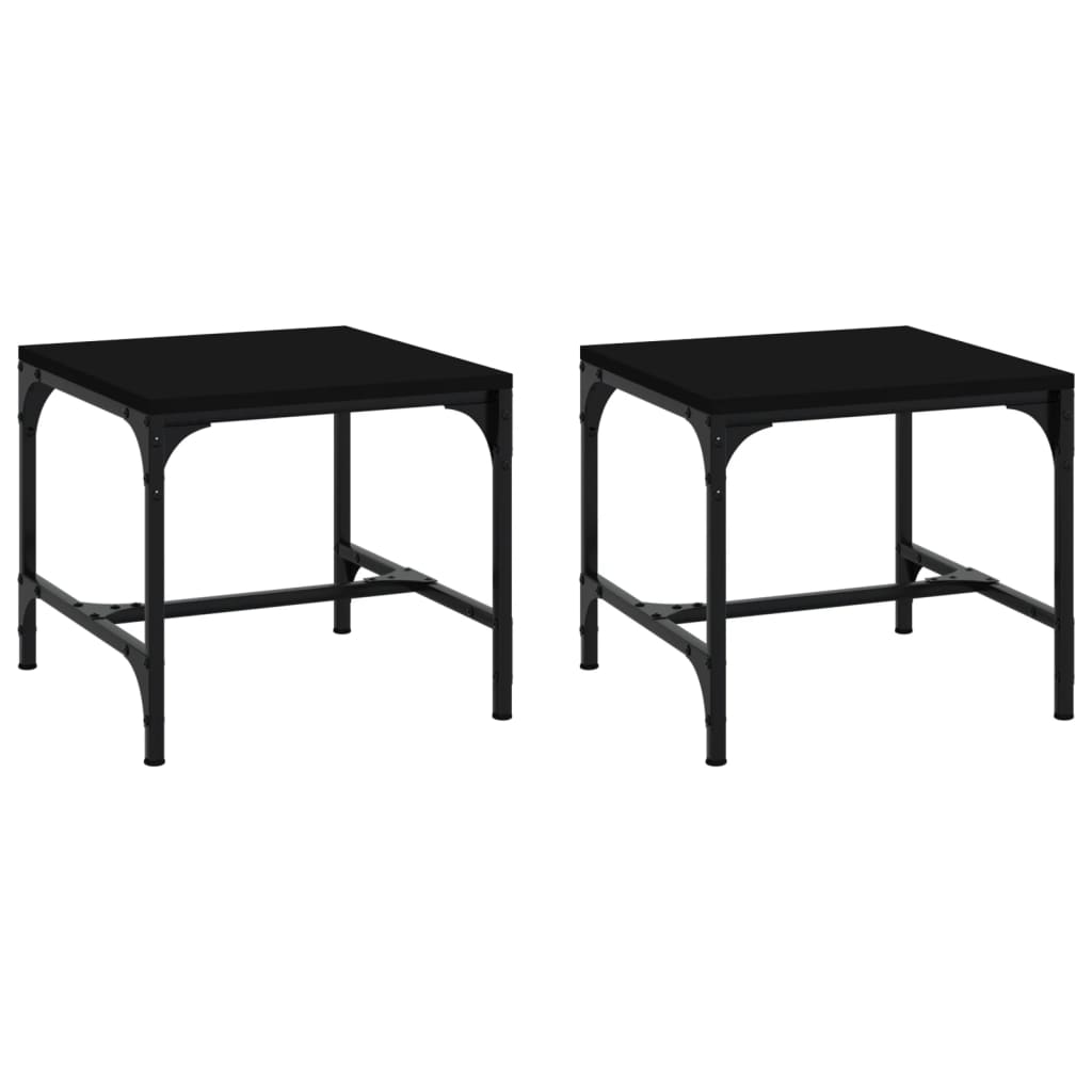 Sidebord 2 Stk Svart 40X40X35 Cm Konstruert Tre