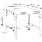 Sidebord 2 Stk Røkt Eik 40X40X35 Cm Konstruert Tre