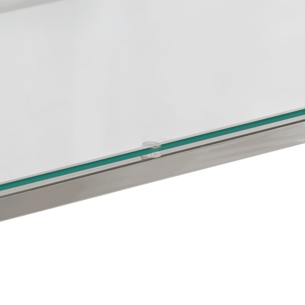 Konsollbord Sølv Rustfritt Stål Og Herdet Glass