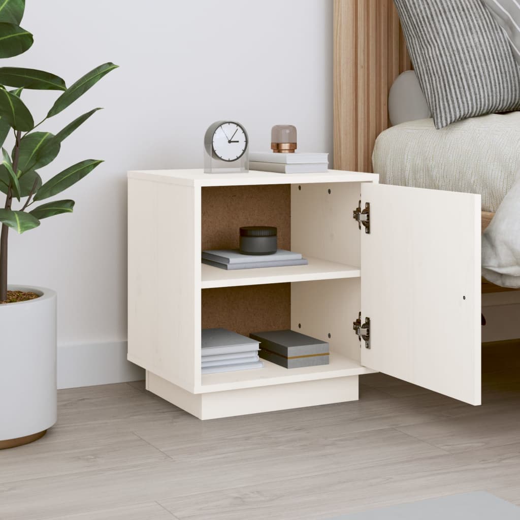 Nattbord Hvit 40X34X45 Cm Heltre Furu