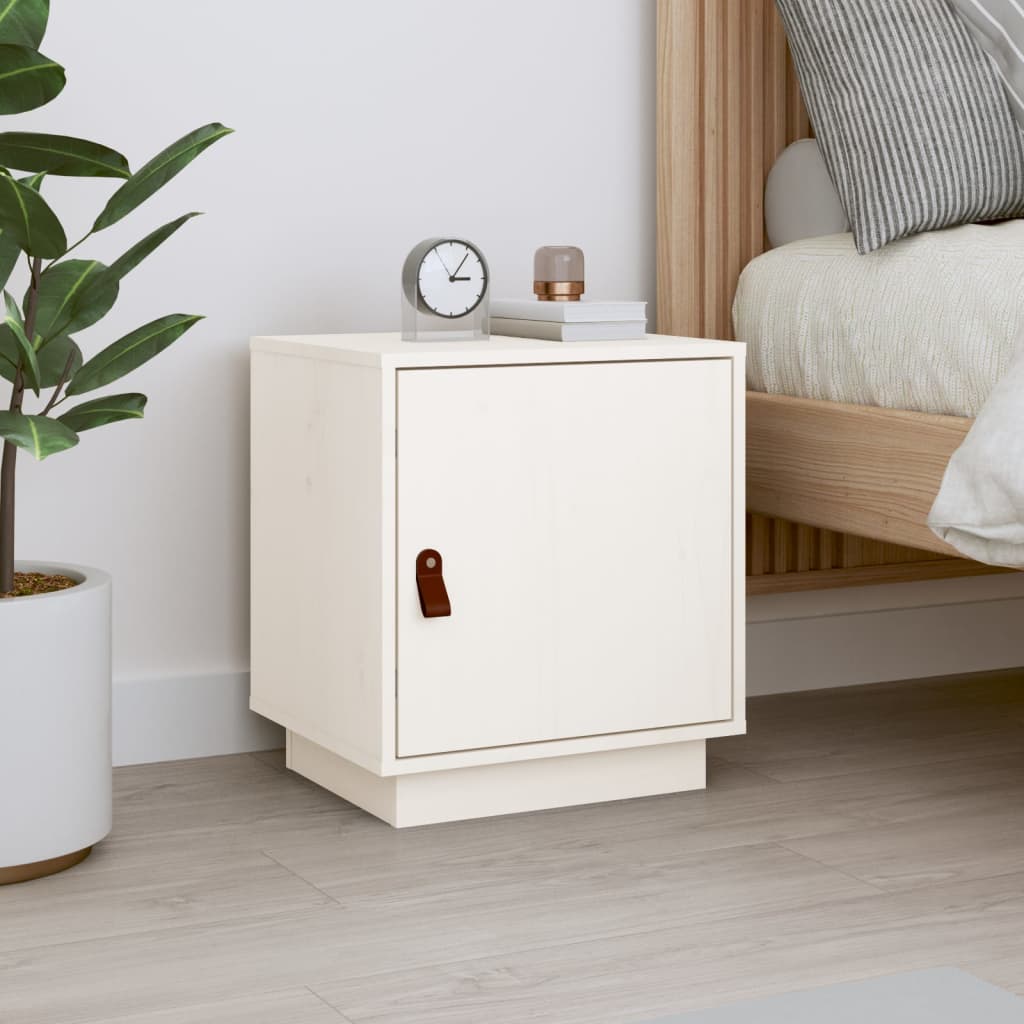 Nattbord Hvit 40X34X45 Cm Heltre Furu