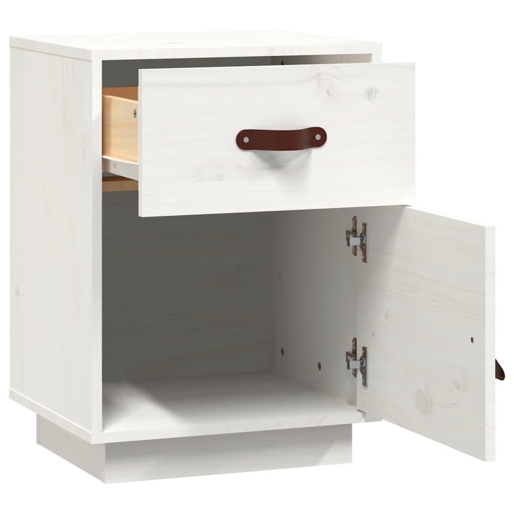 Nattbord Hvit 40X34X55 Cm Heltre Furu
