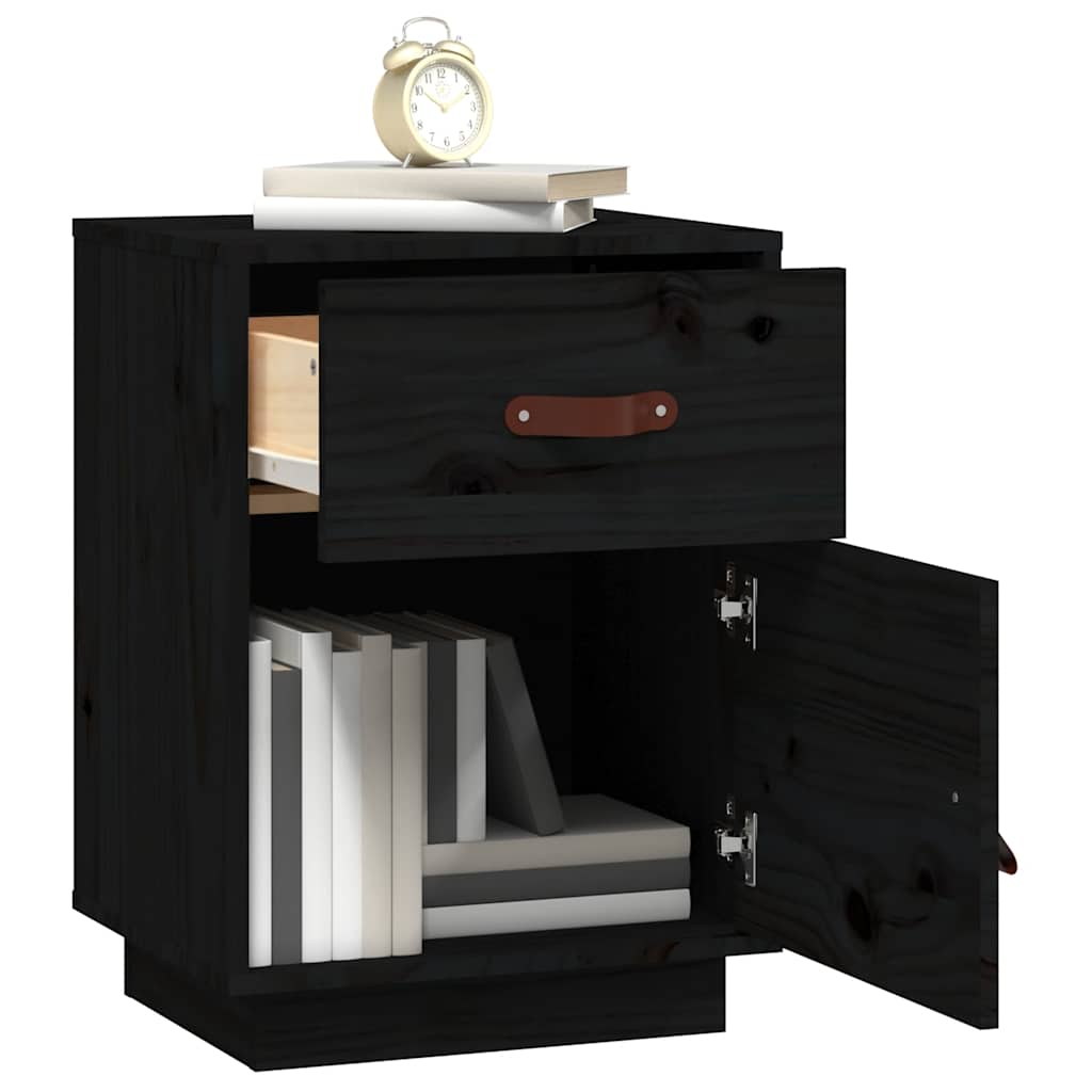 Nattbord Svart 40X34X55 Heltre Furu