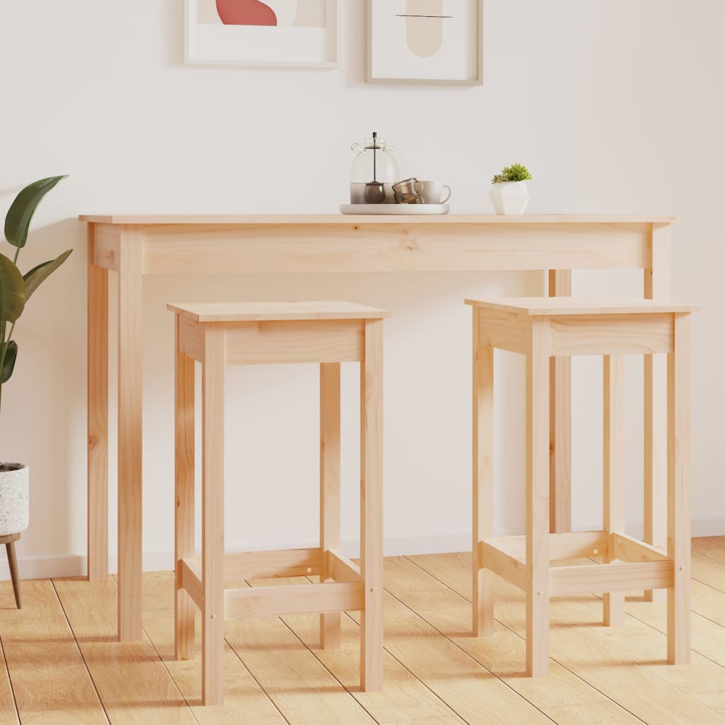 Barstoler 2 Stk 40X40X78 Cm Heltre Furu